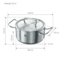 Zwilling Gryde 20 Cm, 18/10 Rustfrit Stål -Butik Zwilling 40912 200 0 3